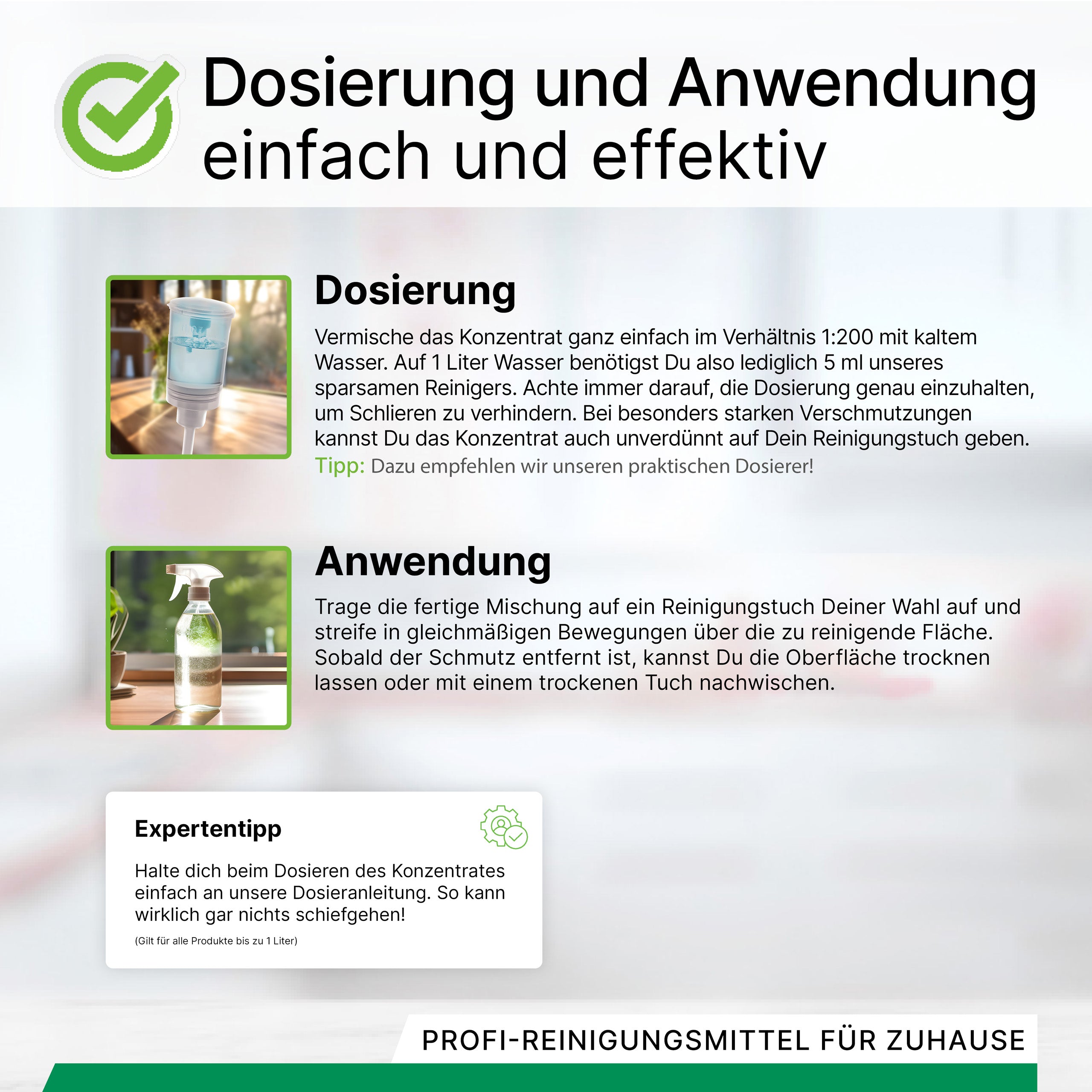 BiOHY Profi Fensterreiniger, Glasreiniger, Fensterputzmittel, Bio-Konzentrat