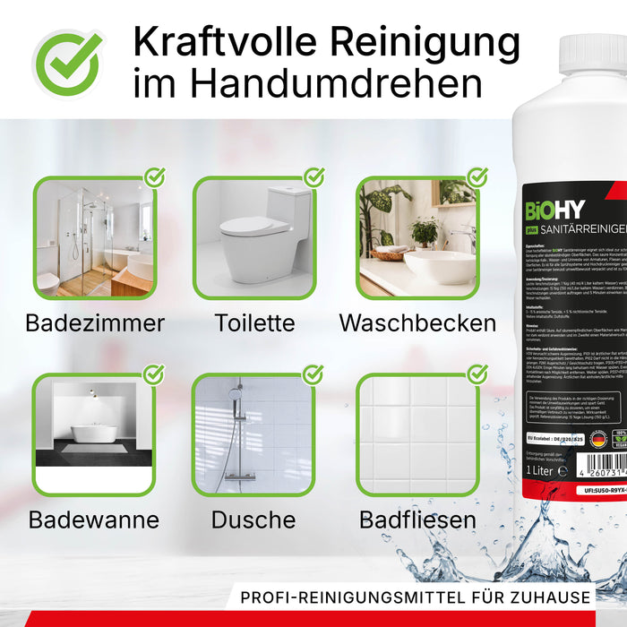 BiOHY sanitary cleaner, bathroom cleaner, limescale remover, bathroom cleaner