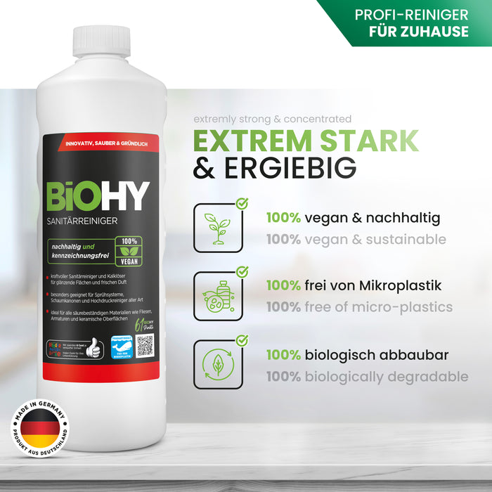 BiOHY Sanitärreiniger, Badreiniger, Kalklöser, Badezimmer Reiniger