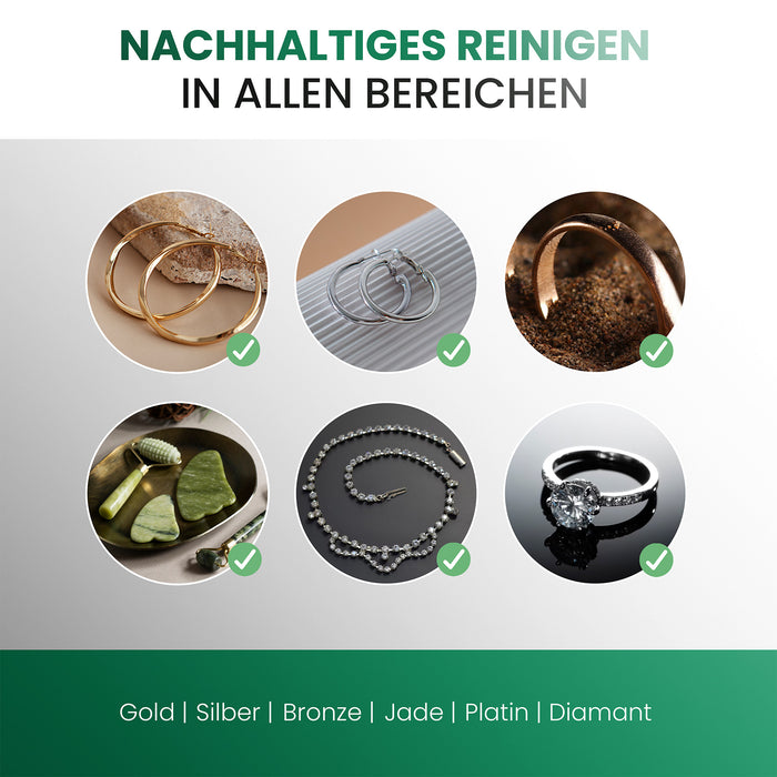 BiOHY Schmuckreiniger, Ultraschall Schmuckreiniger, Reiniger für Silberschmuck und Gold, Bio-Konzentrat