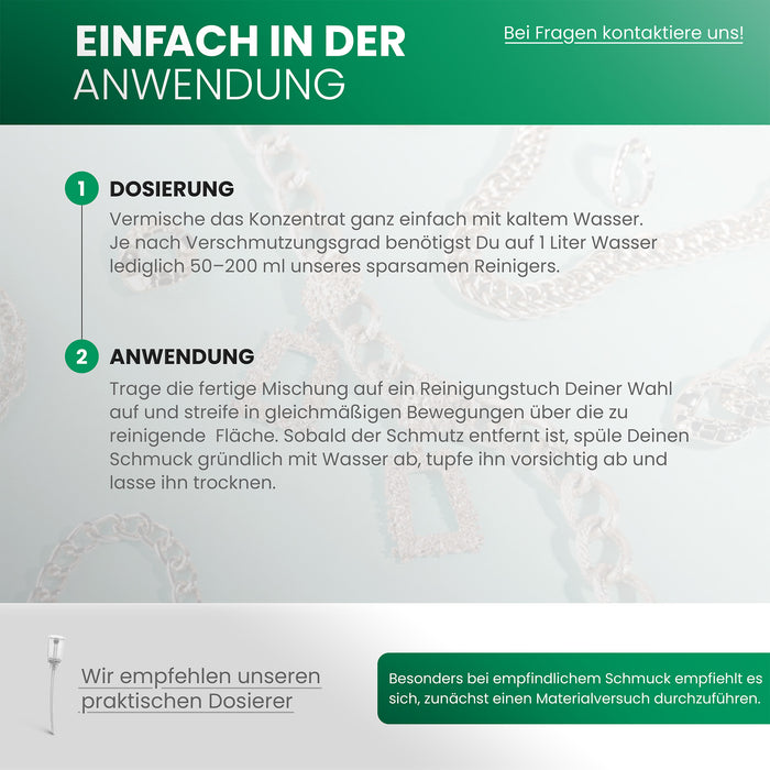 BiOHY Schmuckreiniger, Ultraschall Schmuckreiniger, Reiniger für Silberschmuck und Gold, Bio-Konzentrat