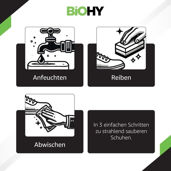 BiOHY Schmutzradierer - Zauberschwämme für Schuhe, Küche, Bad & mehr
