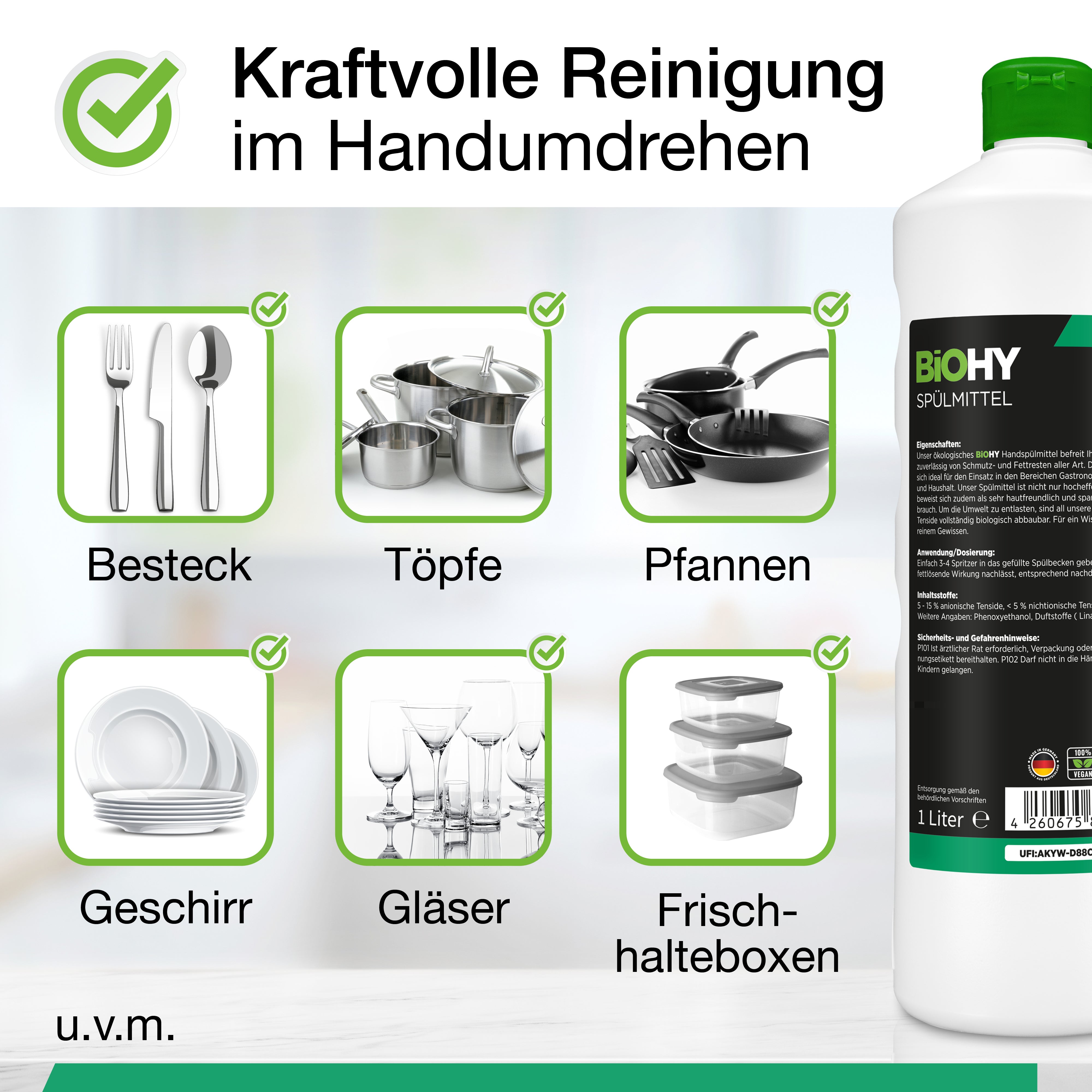 BiOHY washing-up liquid, dishwashing liquid, hand washing-up liquid, dishwashing liquid