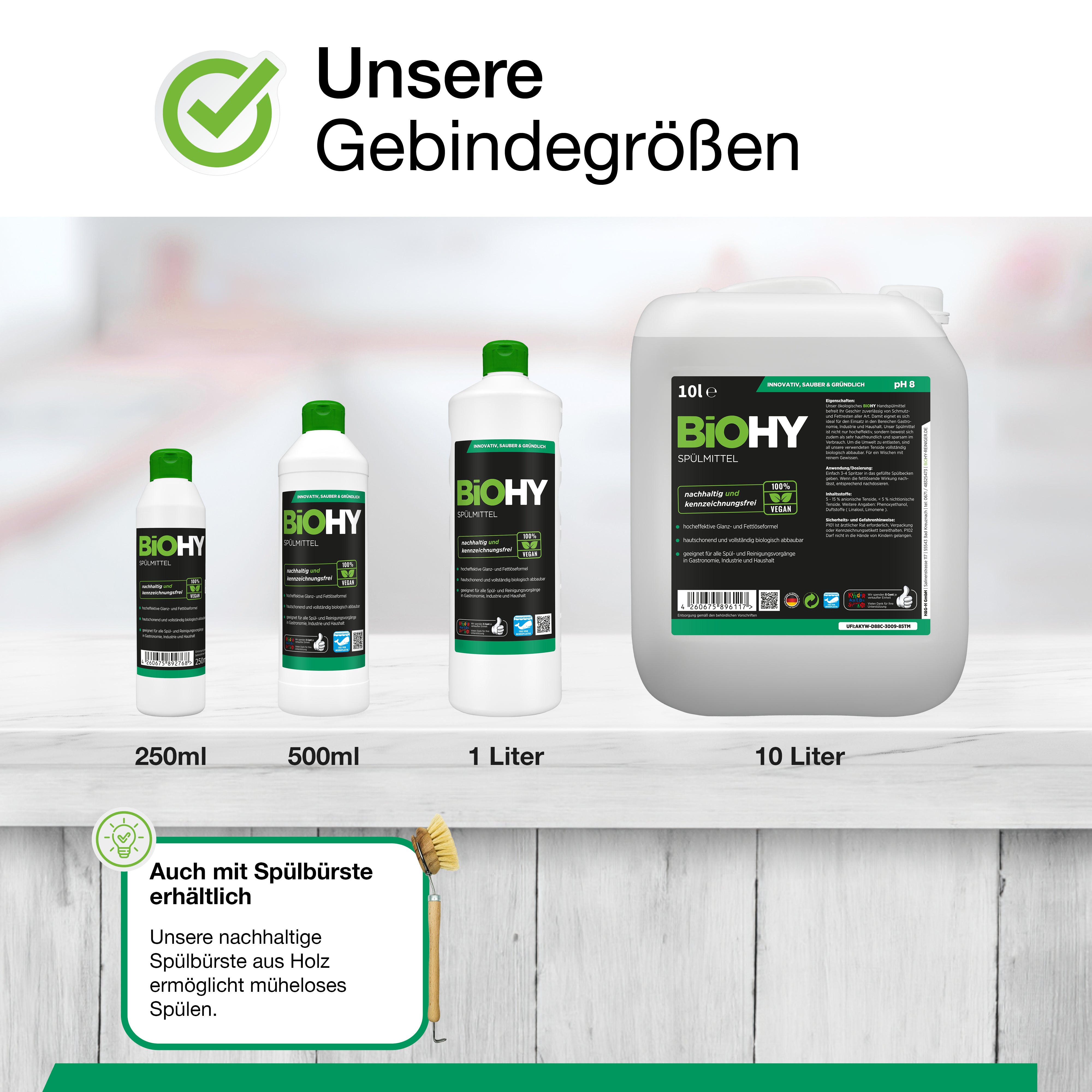 BiOHY washing-up liquid, dishwashing liquid, hand washing-up liquid, dishwashing liquid