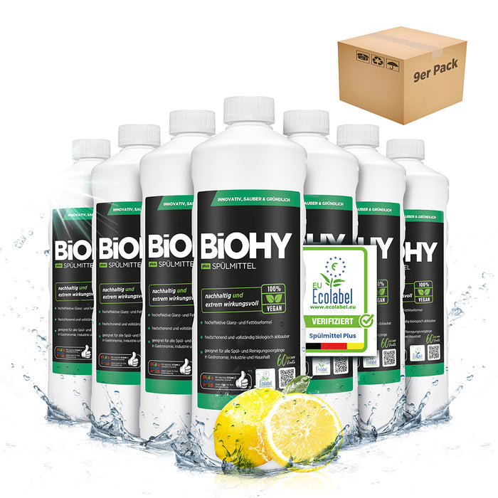 BiOHY Spülmittel Plus, Geschirrspülmittel, Handspülmittel, Eco Label zertifiziert