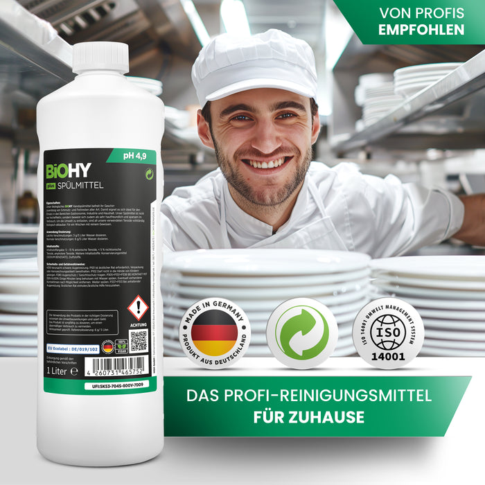 BiOHY Spülmittel Plus, Geschirrspülmittel, Handspülmittel, Eco Label zertifiziert