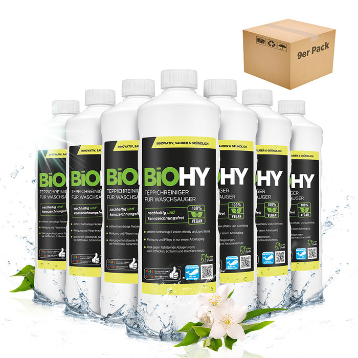 BiOHY Teppichreiniger für Waschsauger, Teppichshampoo, Textilreiniger, Dampfreiniger Teppich