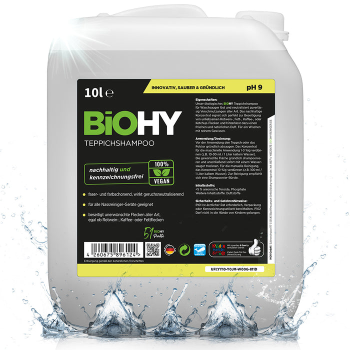 BiOHY Teppichshampoo, Teppichreiniger, Teppichreinigungsmittel, Teppichschaum