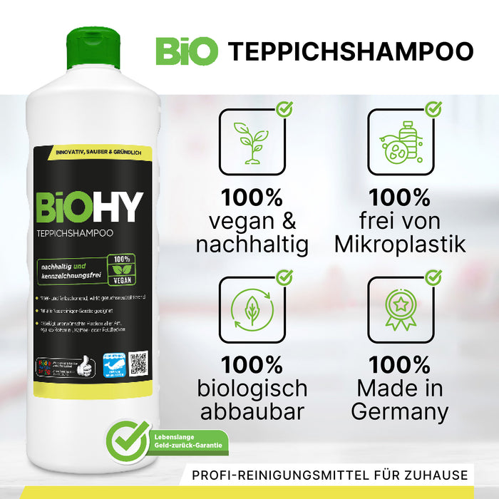 BiOHY carpet shampoo, carpet cleaner, spot cleaner, organic concentrate, B2B