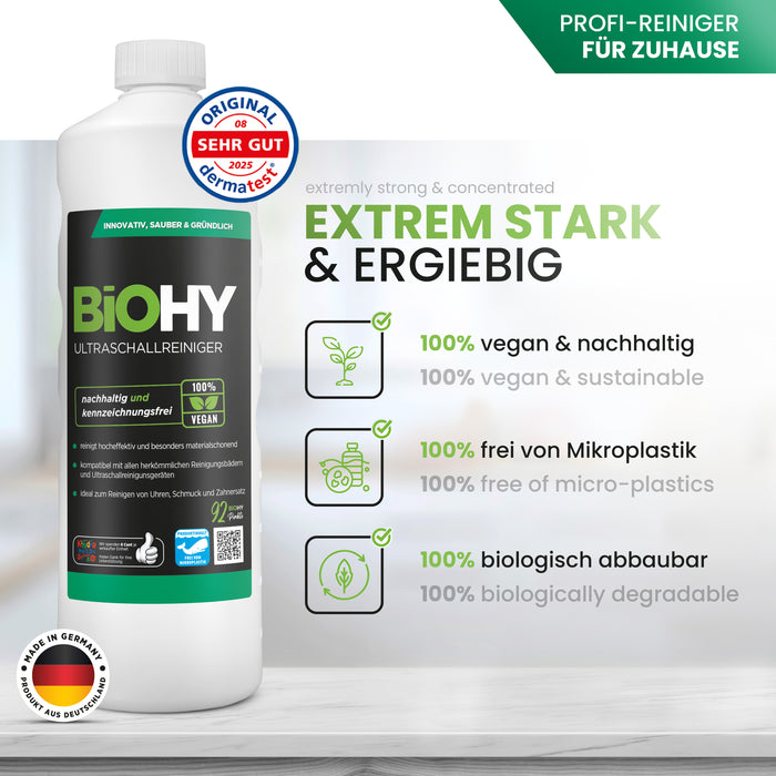 BiOHY limpiador ultrasónico, limpiador ultrasónico, limpiador de gafas, concentrado orgánico, B2B