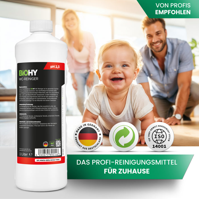 BiOHY WC-Reiniger – gegen Kalk & Urinstein, hygienisch & vegan (Anwendung)