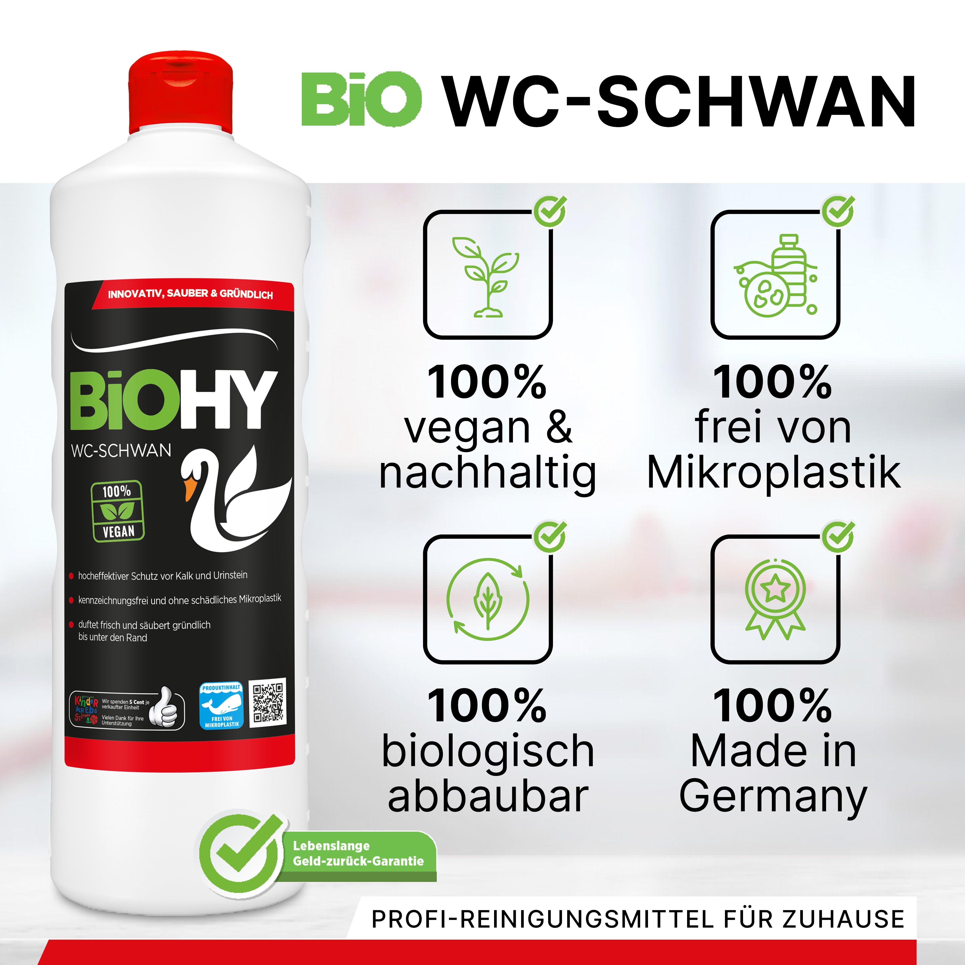 BiOHY WC-Schwan, Toilettenreiniger, WC-Ente, Kloreiniger