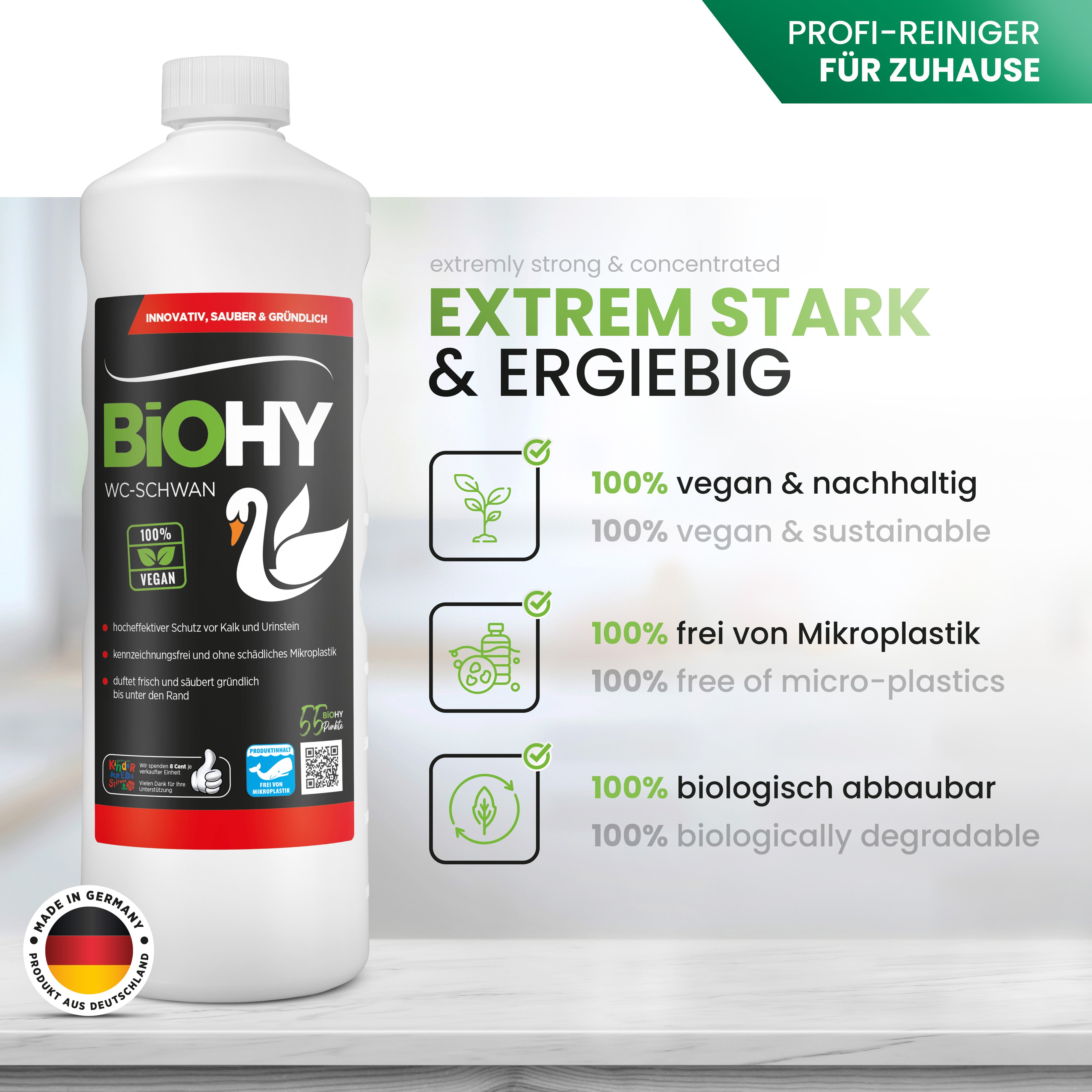 BiOHY WC-Schwan, Toilettenreiniger, WC-Ente, Kloreiniger