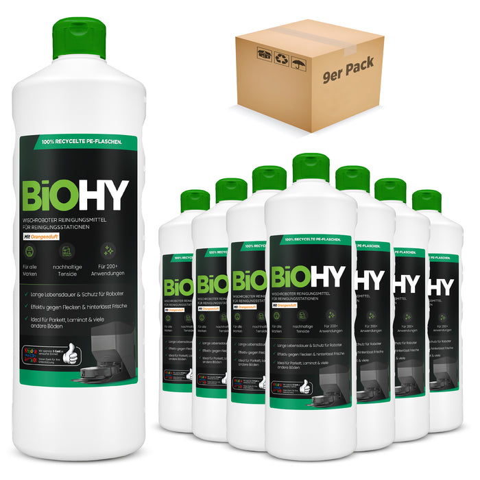 BiOHY Mopping robot cleaning agent for cleaning stations, cleaner for mopping robots, non-mudding floor cleaner, organic concentrate