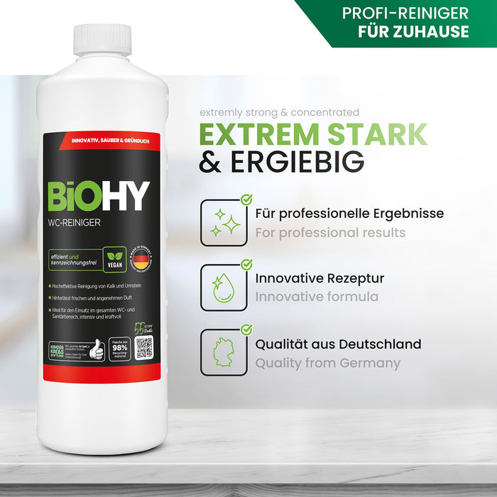 BiOHY WC-Reiniger – gegen Kalk & Urinstein, hygienisch & vegan (Produktflasche)