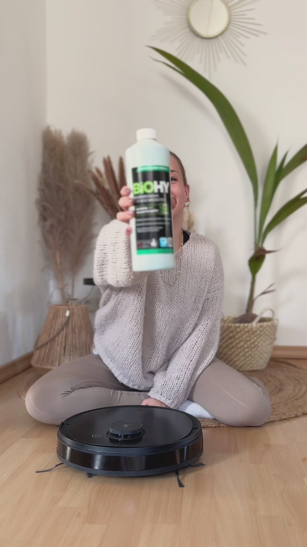 BiOHY limpiador de suelos para robots mopa, limpiador orgánico, cuidado de suelos mopa, limpiador de suelos sin espuma