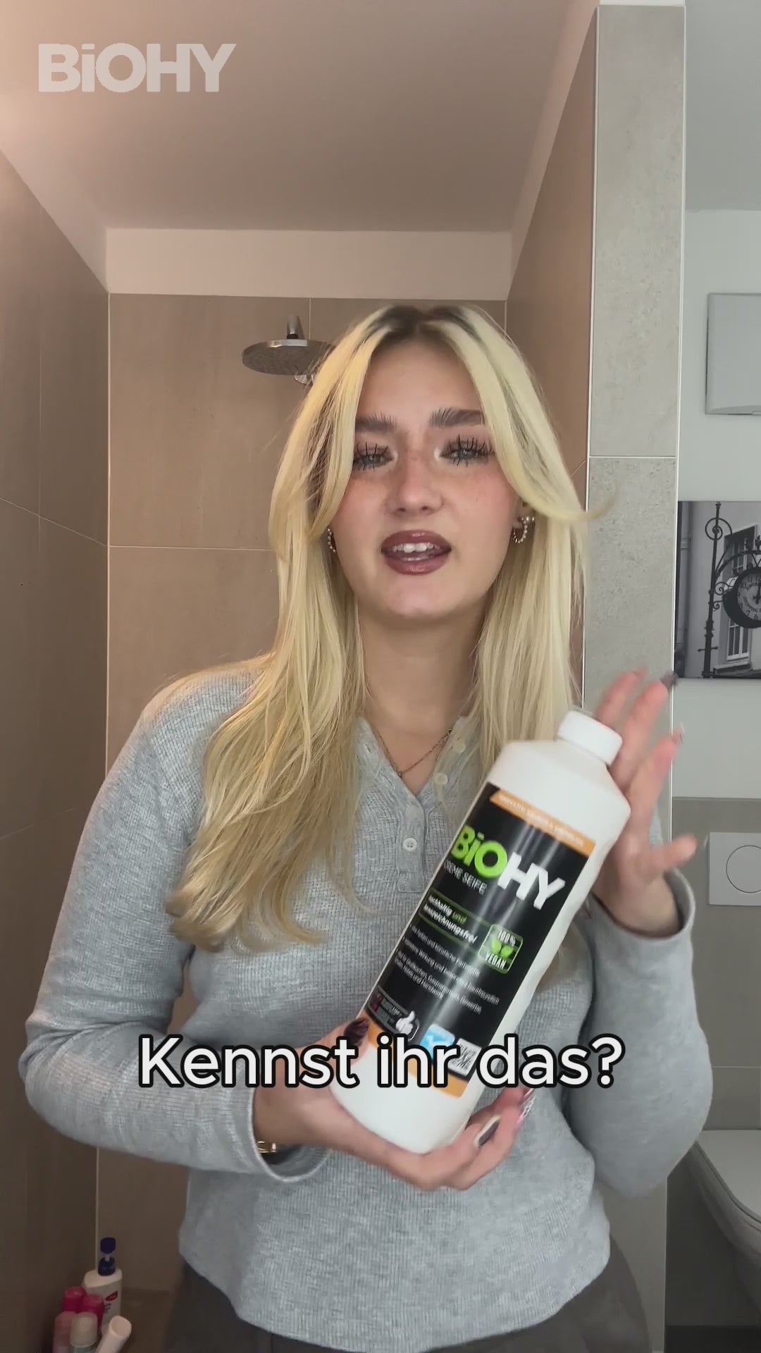 BiOHY Creme Seife, Hautfreundliche Waschlotion, Phosphatfreie Handseife, Rückfettende Seifencreme