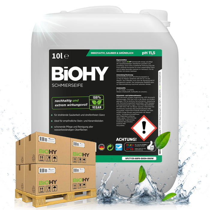 BiOHY Schmierseife 10 Liter, Schmierseife, Fußbodenreiniger, Bio-Konzentrat, B2B